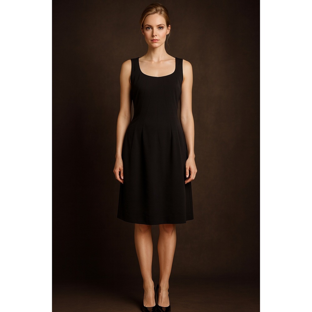 Harvé Benard by Bernard Holtzman Black‎ Dress SZ 8P Structured Designer Career